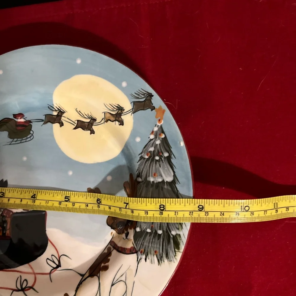 Holiday Reindeer Dog Decorative Plate